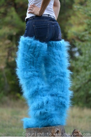 Brushed huge mohair socks hand knitted to order