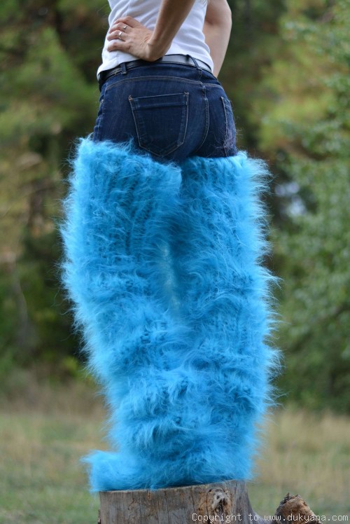 Brushed huge mohair socks hand knitted to order