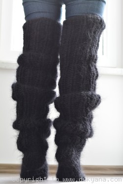 Huge mohair socks hand knitted chunky and warm leggings