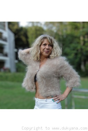 Cropped mohair sweater-bolero to custom colour