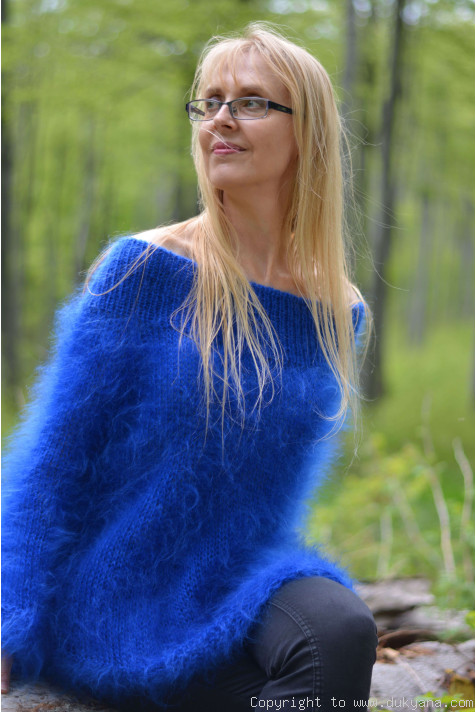Royal blue off online the shoulder sweater