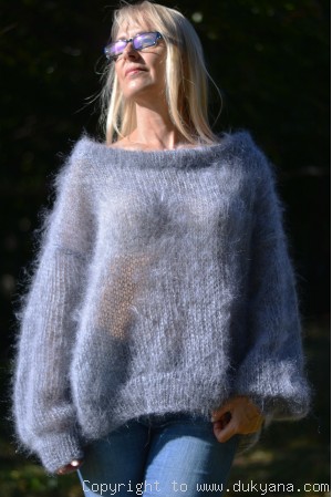 Airy mohair sweater knitted to custom colour and size