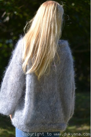 Airy mohair sweater knitted to custom colour and size