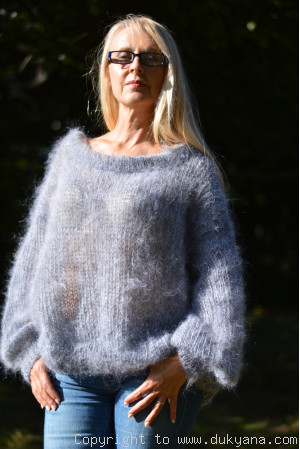 Airy mohair sweater knitted to custom colour and size