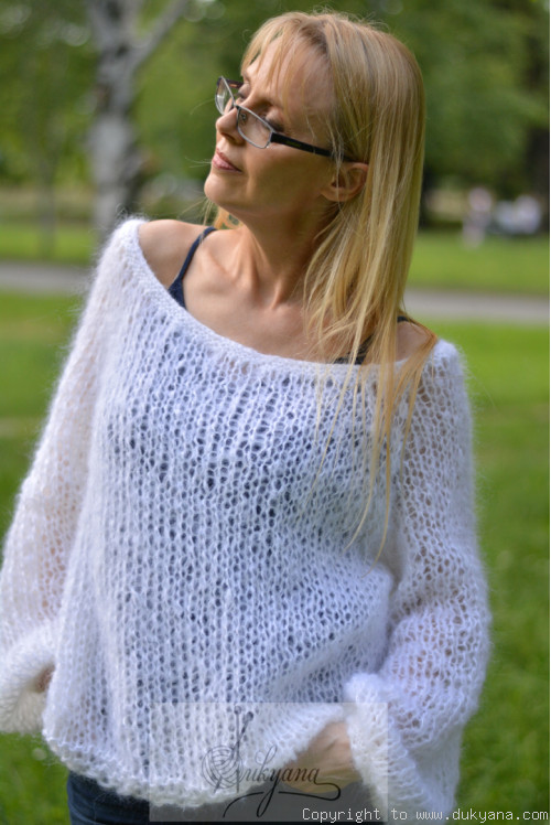 Boho summer mesh sweater in white