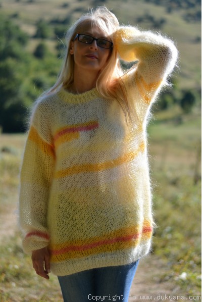 Airy yellow mohair sweater 