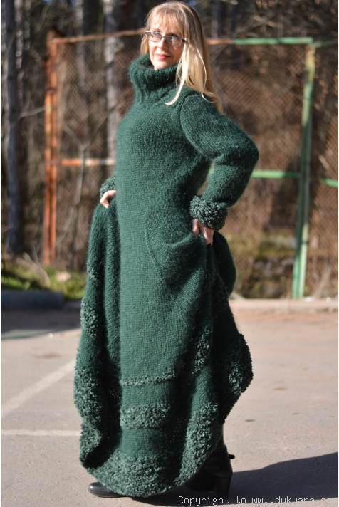 Dyana frill knitted dress clearance