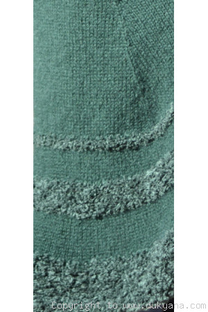 Flared mohair dress hand knitted in green