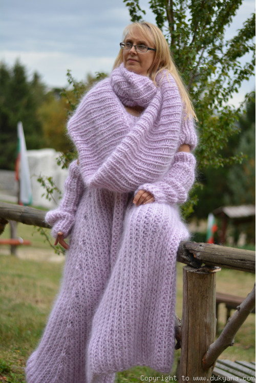 Warm mohair set in lilac