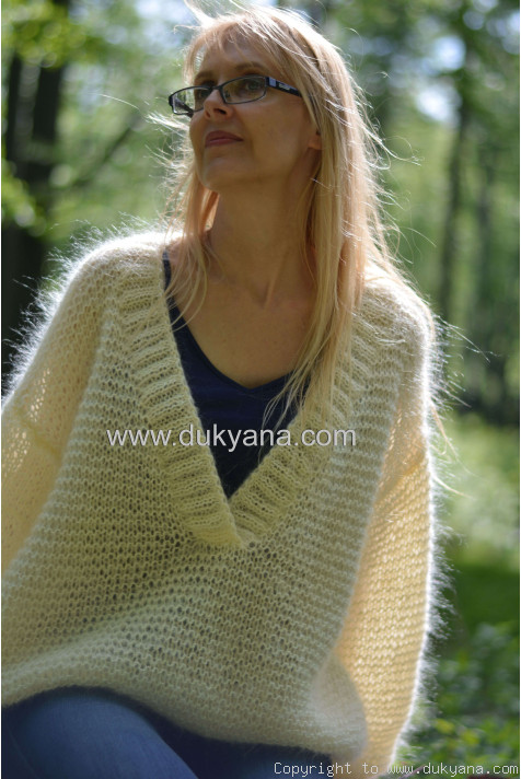 Chunky Mohair Sweater,hand Knit Women Pullover,bubble Long