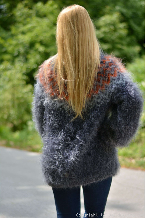 Men's fuzzy mohair sweater cheap