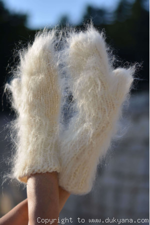 Fuzzy and thick chunky mohair mittens made on request