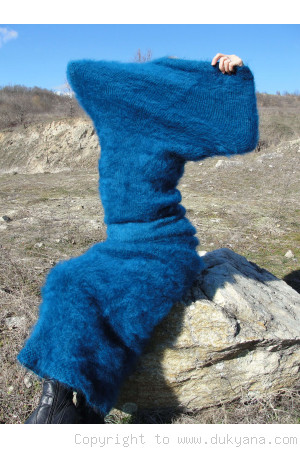 Ribbed huge mohair tube scarf 
