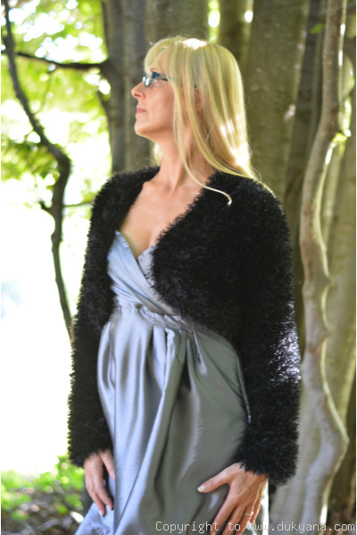 Soft fuzzy and furry ladies bolero in black