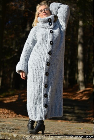 Chunky wool long cardigan Juliet made to order