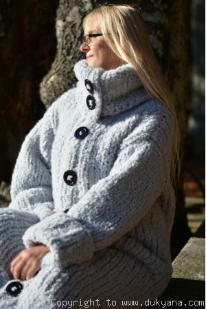 Chunky wool long cardigan Juliet ready-to-send