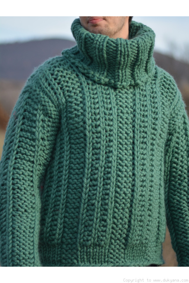 Chunky Knit Sweater for Men, Merino Wool Sweater, Men Wool Sweater