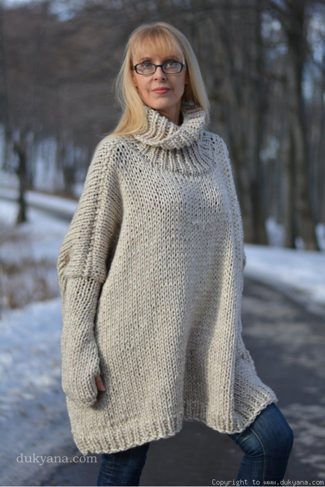 Knit Poncho Sweater Women Plus Size Chunky Wool Crochet Poncho Alpaca Loose Cable  Knit Sweater Oversized