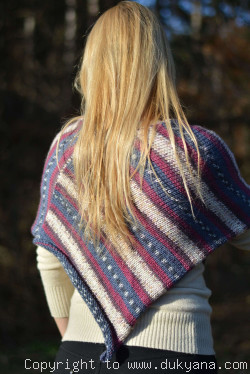 Knitted wool blend poncho in multi-colour